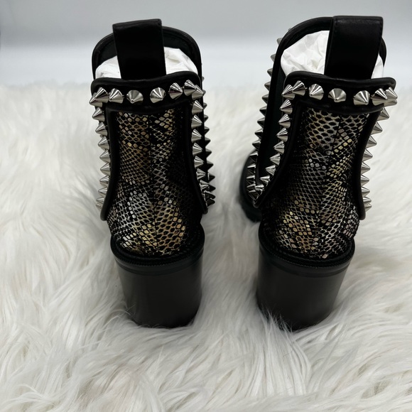 CHRISTIAN LOUBOUTIN | Crapahutta Spiked Snakeskin-Embossed Suede Chelsea Boots - Picture 8 of 10